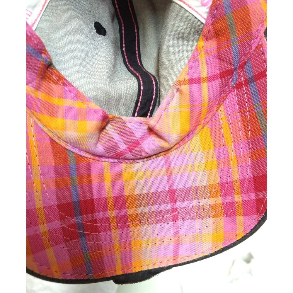 womens‎ MOSSY OAK distressed cap, black w colorfull plaid on bottom - Picture 6 of 10